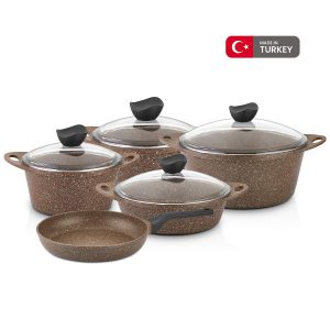 سرویس قابلمه 9 تیکه گرانیت قهوه ای CC 2023-9 BR - تصویر 1